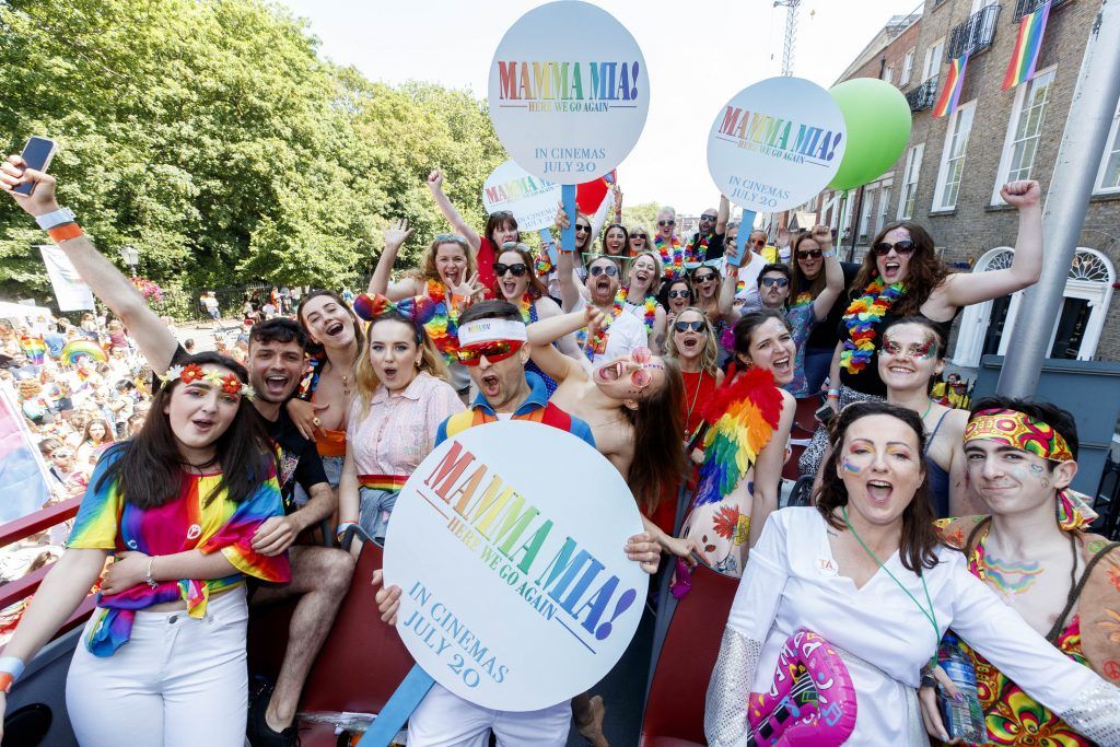 Pictured on the Mamma Mia! Here We Go Again float at this year's Dublin Pride Parade, Saturday June 30th. Picture Andres Poveda