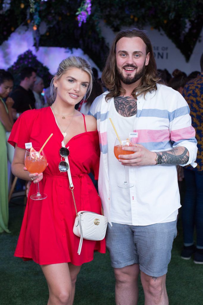 Ashley Kehoe & Christopher Mellon pictured at the launch of The House of Peroni in Dublin. Photo: Anthony Woods
