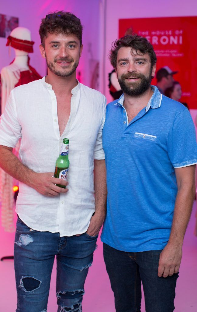 Phil Costello & Mick Ryan pictured at the launch of The House of Peroni in Dublin. Photo: Anthony Woods