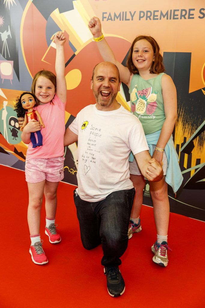 Susan (8), Mark and Grainne Henry (10) pictured at the special family preview screening of Incredibles 2 in ODEON Point Village. Picture Andres Poveda