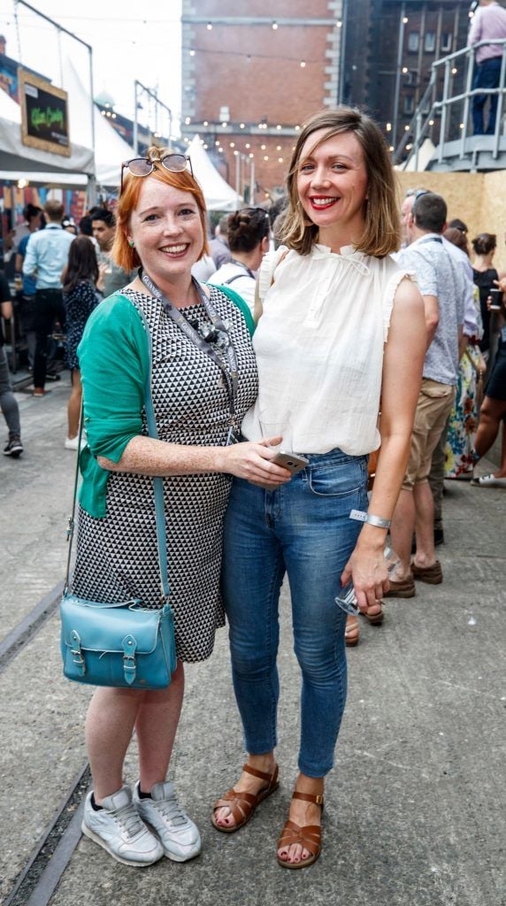 Catriona Devrey and Noreen Carroll pictured at GUINNESS X MEATOPIA at the Open Gate Brewery. Picture: Andres Poveda