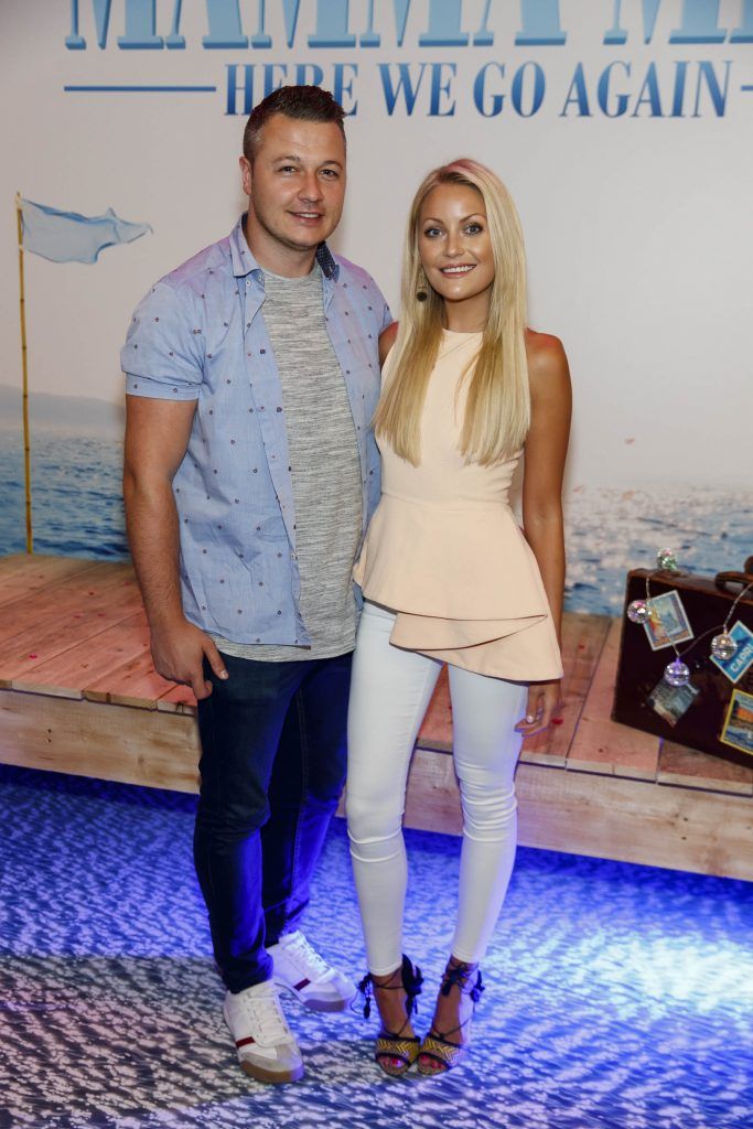 Keith Malone and Kerri Nicole Blanc pictured at the Universal Pictures Irish premiere screening of MAMMA MIA! HERE WE GO AGAIN at Odeon Point Square, Dublin. Picture Andres Poveda