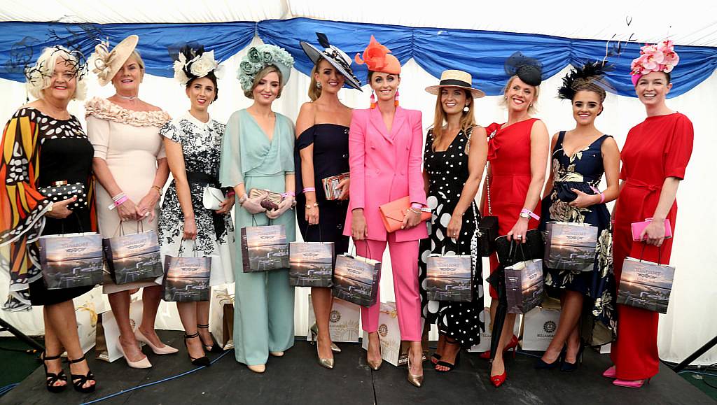 Finalists of the Best Dressed Competition at the Kilbeggan Races Best Dress Lady Competition Sponsored By Bellamianta Luxury Tan and The Wineport Lodge. Picture: Aishling Conway
