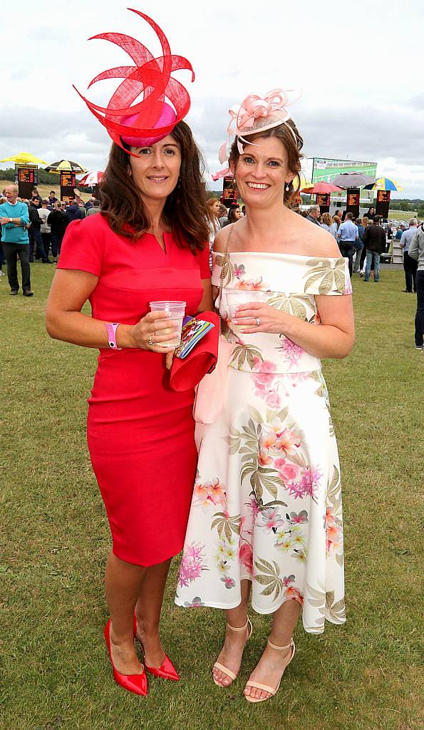 Maura Kilcommons and Sinead Brennan at the Kilbeggan Races Best Dress Lady Competition Sponsored By Bellamianta Luxury Tan and The Wineport Lodge. Picture: Aishling Conway
