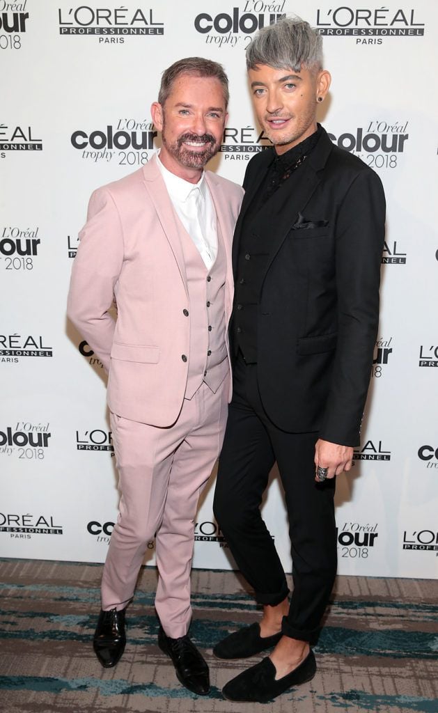 Stephen Kelly and Fergus Daly  pictured at the L’Oréal Colour Trophy Grand Final 2018 at the Clayton Hotel, Dublin. Picture: Andres Poveda 