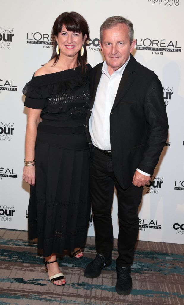 Paula Bishoff and Ivan Bishoff pictured at the L’Oréal Colour Trophy Grand Final 2018 at the Clayton Hotel, Dublin. Picture: Andres Poveda 