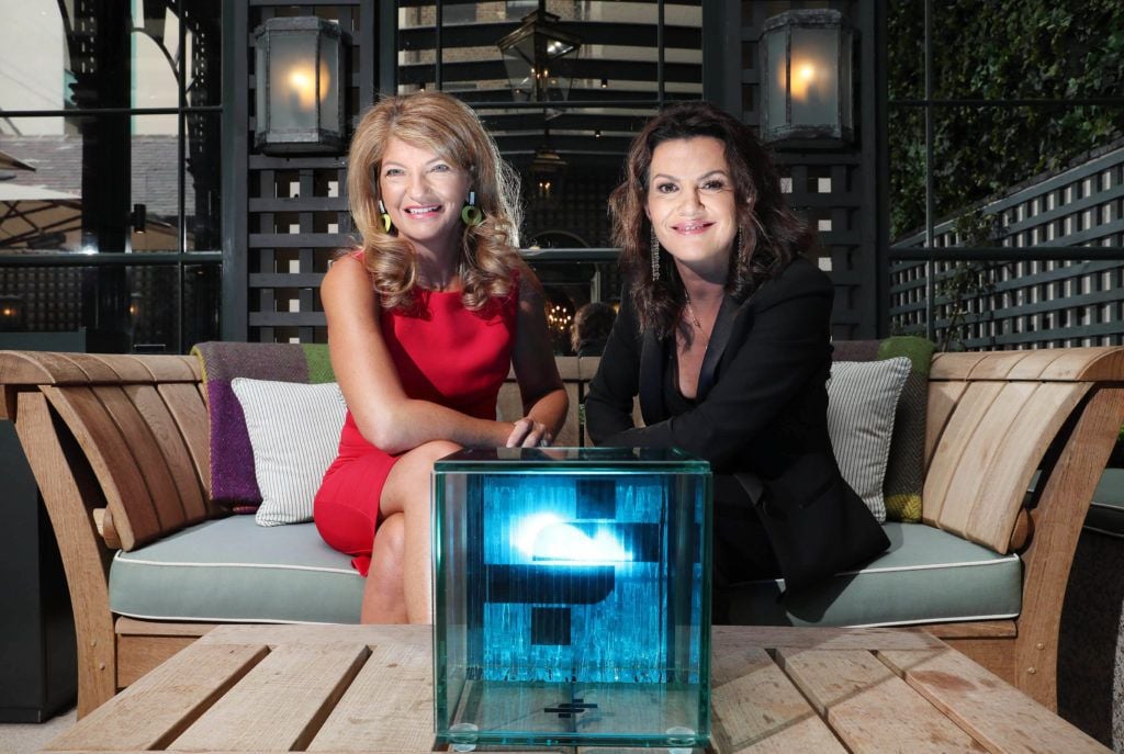 Pictured is Deirdre O’Kane, Guest MC for the 2018 ADFX Awards alongside IAPI CEO Charley Stoney as the shortlisted entries for the biennial IAPI ADFX Awards were unveiled at an exclusive event in The Shelbourne Hotel. Picture: Marc O’Sullivan