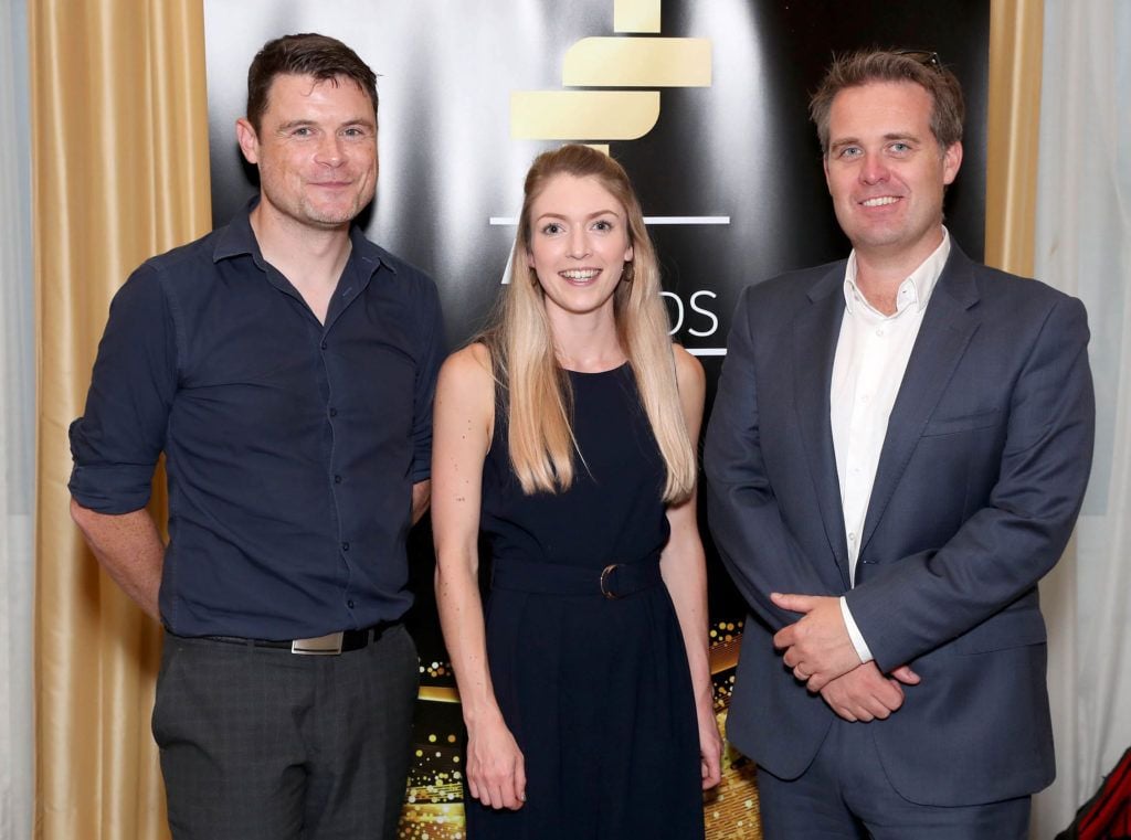 James Byrne - PML Group, Geoff Lyons - PML Group, Orla Reaper-Reynolds - Starcom pictured as the shortlisted entries for the biennial IAPI ADFX Awards were unveiled at an exclusive event in The Shelbourne Hotel. Picture: Marc O'Sullivan