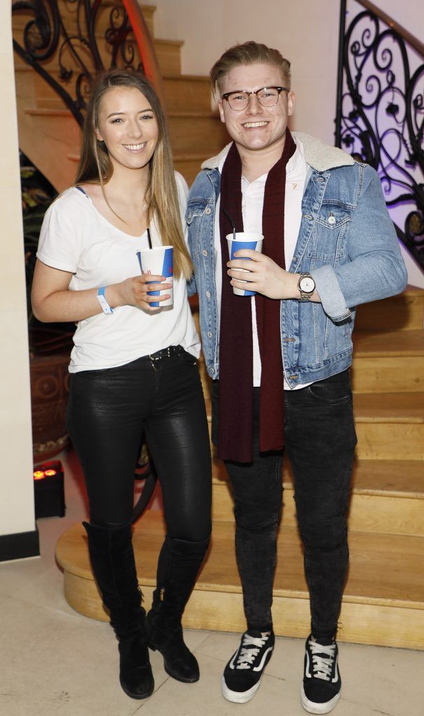 Eimear Dalton and Gav Buggy at the preview night of Red Bull Free Gaff in Dublin City. A three-day house party featuring some of Ireland's hottest artists, including Mango x Mathman, Wyvern Lingo and more. Photo by Kieran Harnett