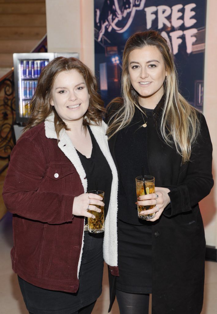 Michelle Whitehead and Jodie Delaney at the preview night of Red Bull Free Gaff in Dublin City. A three-day house party featuring some of Ireland's hottest artists, including Mango x Mathman, Wyvern Lingo and more. Photo by Kieran Harnett