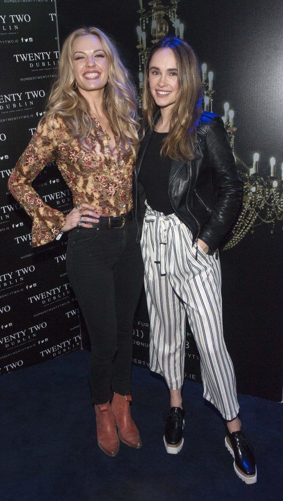 Emily Martin and Kirsty Dawn Dinsmore pictured at The Vikings cast and crew official rap party at the exclusive Twenty Two Dublin. Photo: Patrick O'Leary