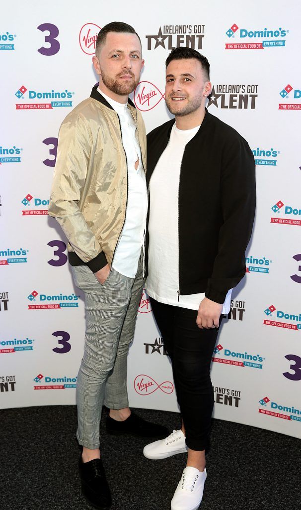 Ger Sweetman and Stefano Iannelli at TV3's Ireland's Got Talent final at the Helix Theatre, Dublin. Photo: Brian McEvoy Photography
