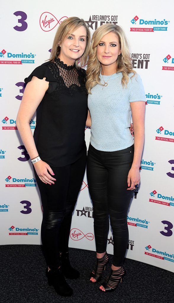 Jessica King and Caroline Lawlor at TV3's Ireland's Got Talent final at the Helix Theatre, Dublin. Photo: Brian McEvoy Photography