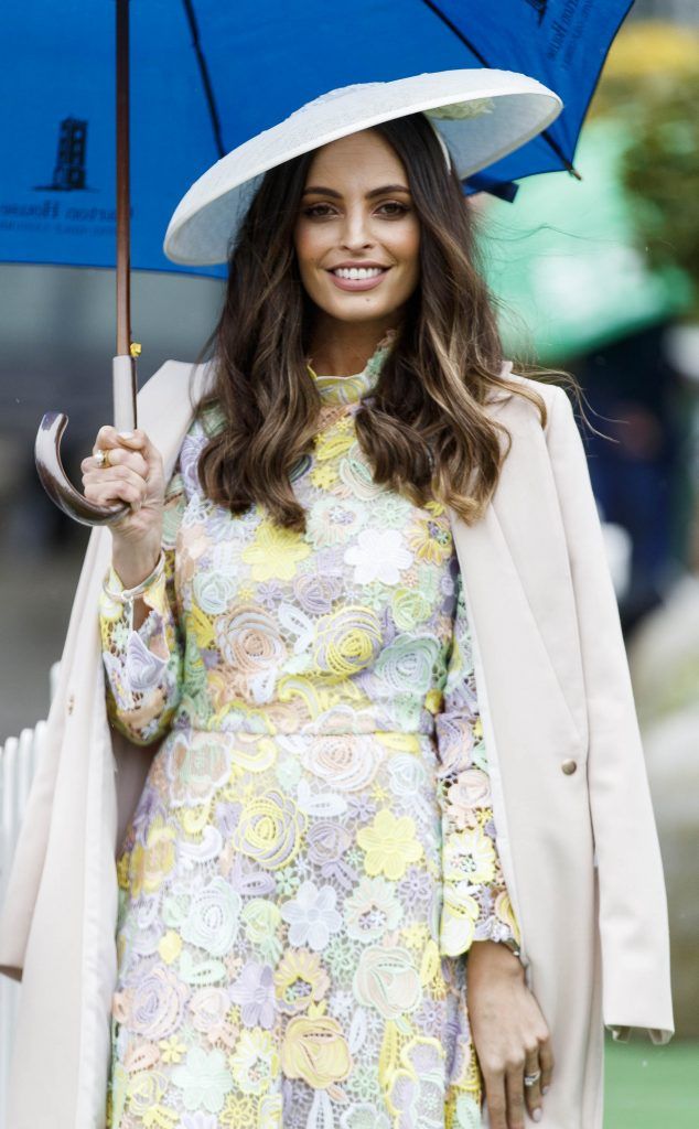 Sky sports presenter Olivia Wayne, guest judge for the Carton House Most Stylish Lady competition at the Boylesports Irish Grand National, Fairyhouse Racecourse, Easter Monday 2nd April 2018. Picture Andres Poveda