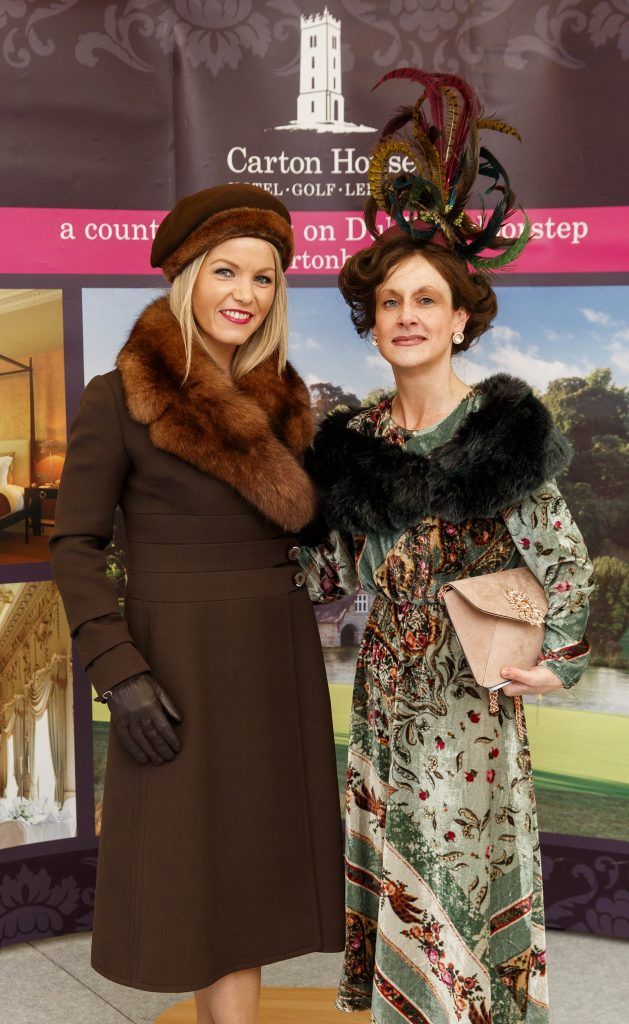 Catherine Lundon fro Westmeath and Rolestown Co Dublin pictured for the Carton House Most Stylish Lady competition at the Boylesports Irish Grand National, Fairyhouse Racecourse, Easter Monday 2nd April 2018. Picture Andres Poveda