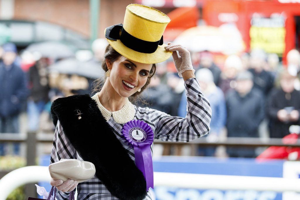 Stylish Michele Fallon from Newbridge Co Kildare took home the coveted title of Carton House Most Stylish Lady standing out from the crowd in her own design (Michele Fallon Millenery).