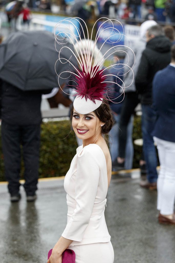 Tara McCann from Crosmaglen pictured for the Carton House Most Stylish Lady competition at the Boylesports Irish Grand National, Fairyhouse Racecourse, Easter Monday 2nd April 2018. Picture Andres Poveda