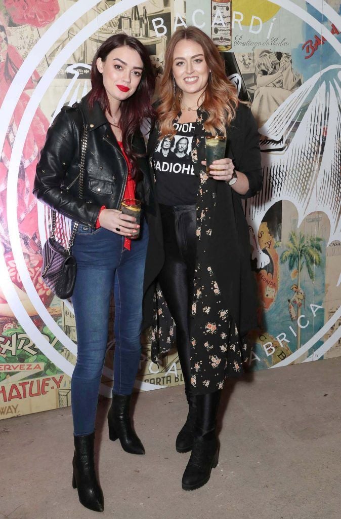 Jo Archbold and Roisin O at the launch of BACARDI Cuatro and Ocho, which took place at an exclusive speakeasy event off Camden Street (9th April 2018). Pic: Marc O'Sullivan