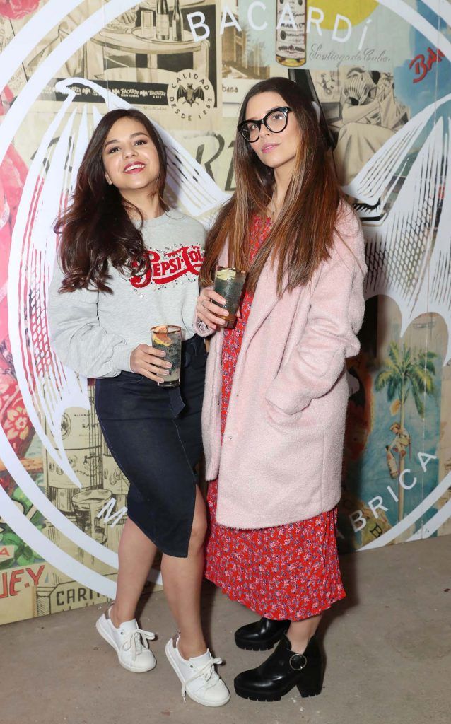 Rosa and Paola Barosci at the launch of BACARDI Cuatro and Ocho, which took place at an exclusive speakeasy event off Camden Street (9th April 2018). Pic: Marc O'Sullivan