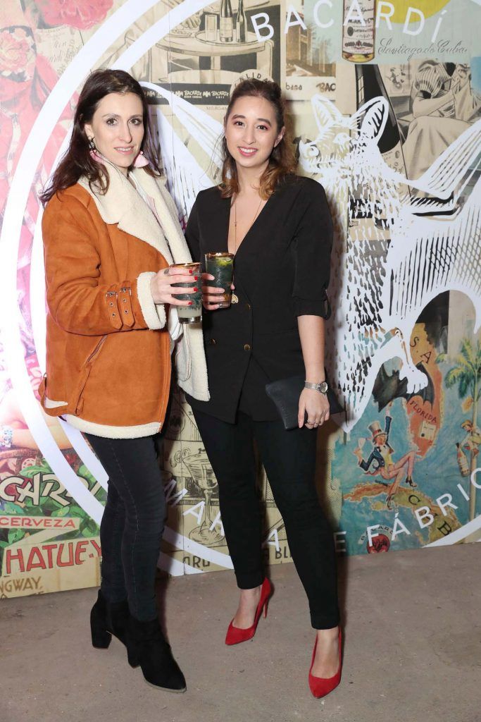 Kassiani Cheirogeorgou and Nirina Plunkett at the launch of BACARDI Cuatro and Ocho, which took place at an exclusive speakeasy event off Camden Street (9th April 2018). Pic: Marc O'Sullivan