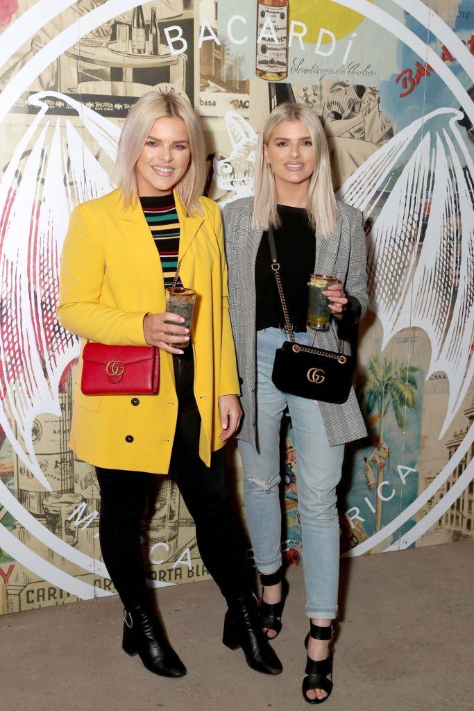 Emma Kehoe and Ashley Kehoe at the launch of BACARDI Cuatro and Ocho, which took place at an exclusive speakeasy event off Camden Street (9th April 2018). Pic: Marc O'Sullivan