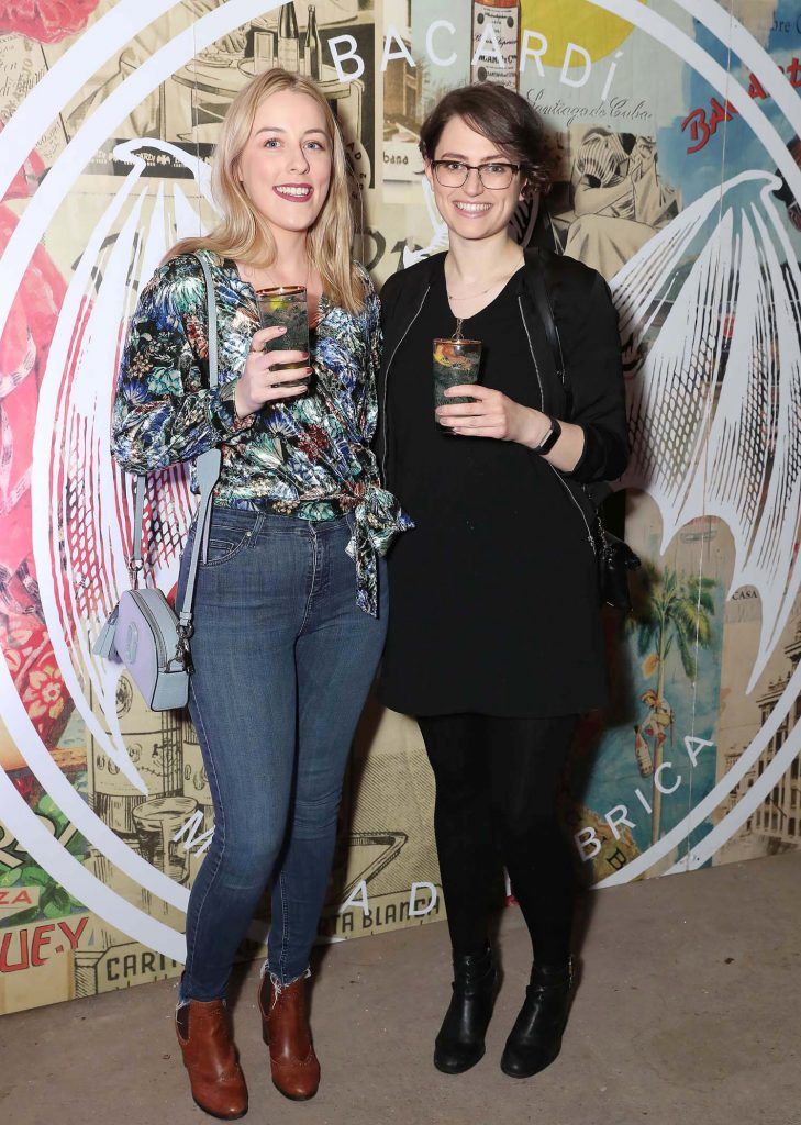 Kerri Gough and Roisin Healy at the launch of BACARDI Cuatro and Ocho, which took place at an exclusive speakeasy event off Camden Street (9th April 2018). Pic: Marc O'Sullivan