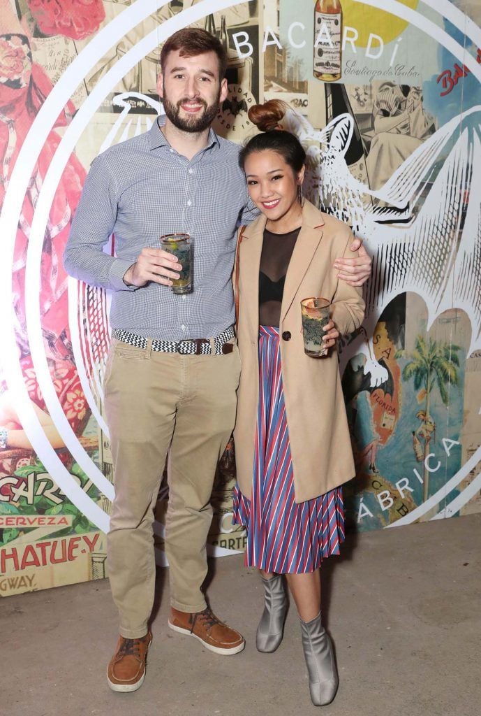 Michael Thompson and Chompunut Buaklee at the launch of BACARDI Cuatro and Ocho, which took place at an exclusive speakeasy event off Camden Street (9th April 2018). Pic: Marc O'Sullivan