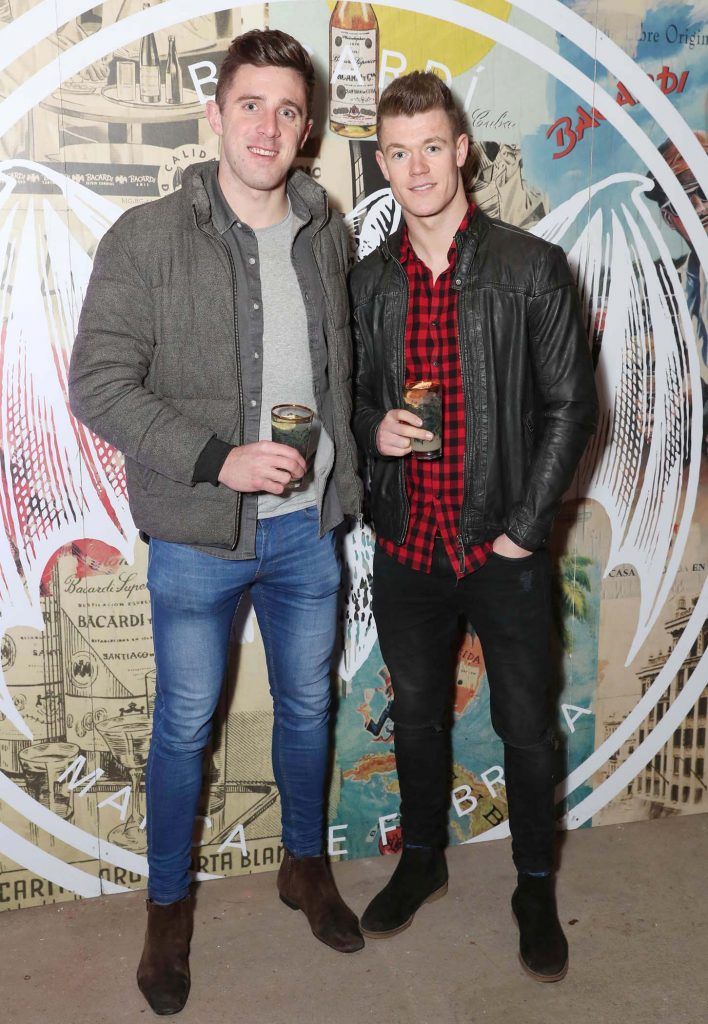 Eoin Rackard and Shane Dempsey at the launch of BACARDI Cuatro and Ocho, which took place at an exclusive speakeasy event off Camden Street (9th April 2018). Pic: Marc O'Sullivan