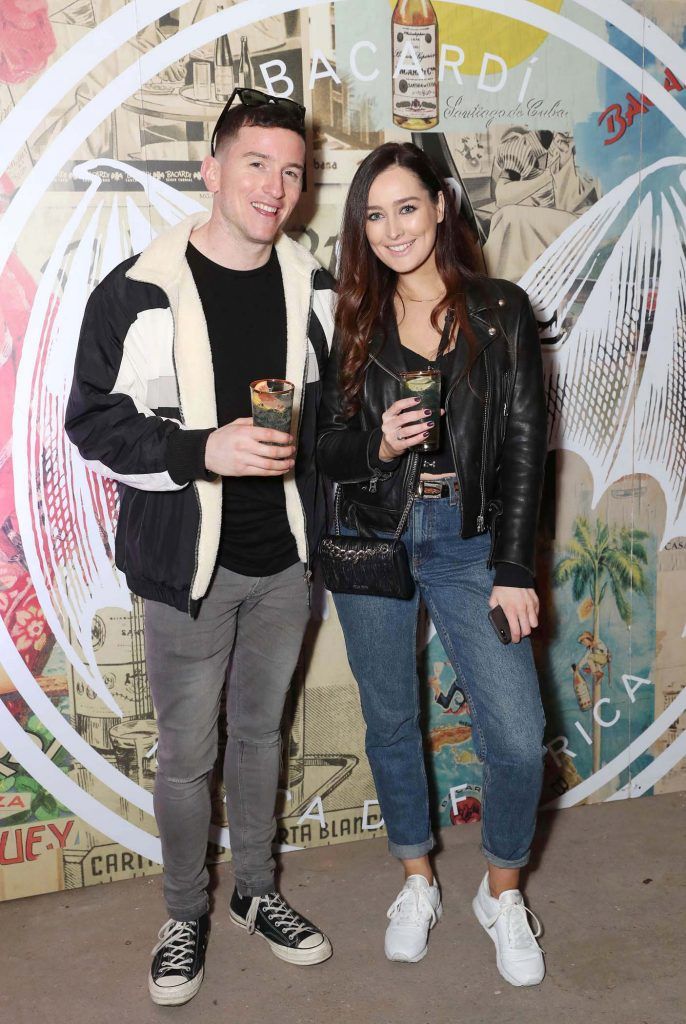 Evan Doherty and Rachel Purcell at the launch of BACARDI Cuatro and Ocho, which took place at an exclusive speakeasy event off Camden Street (9th April 2018). Pic: Marc O'Sullivan