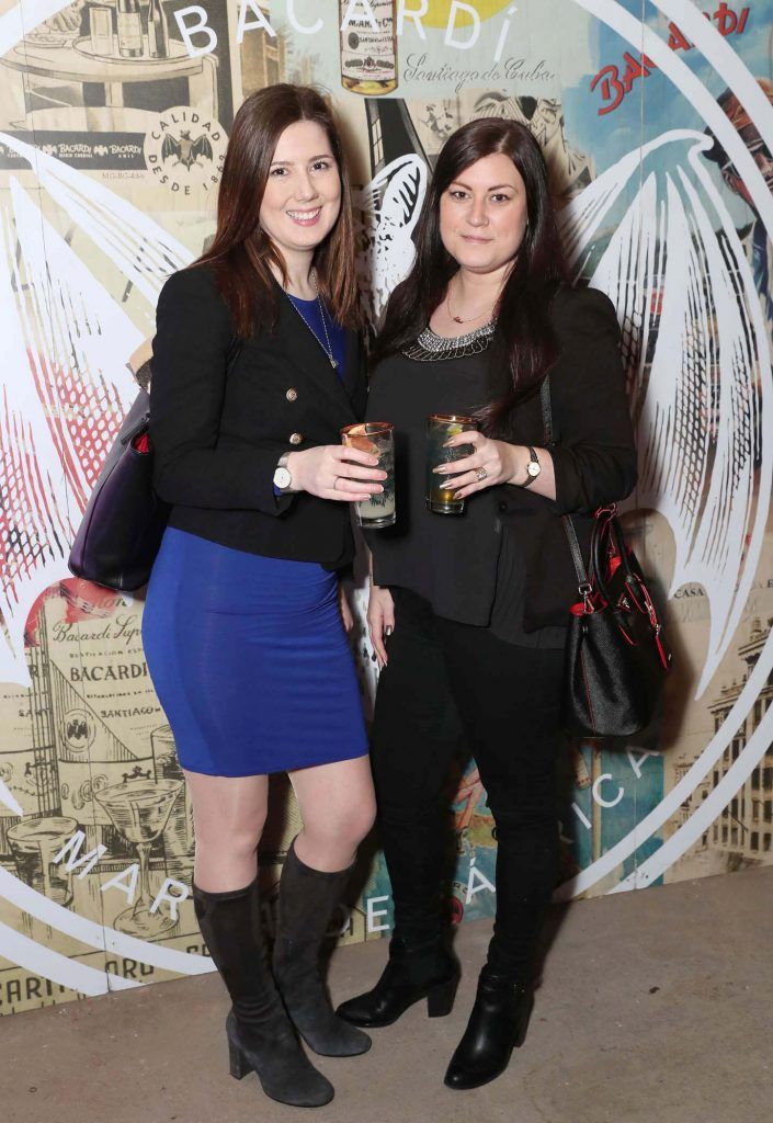 Lisa Meindl and Emily Palin at the launch of BACARDI Cuatro and Ocho, which took place at an exclusive speakeasy event off Camden Street (9th April 2018). Pic: Marc O'Sullivan