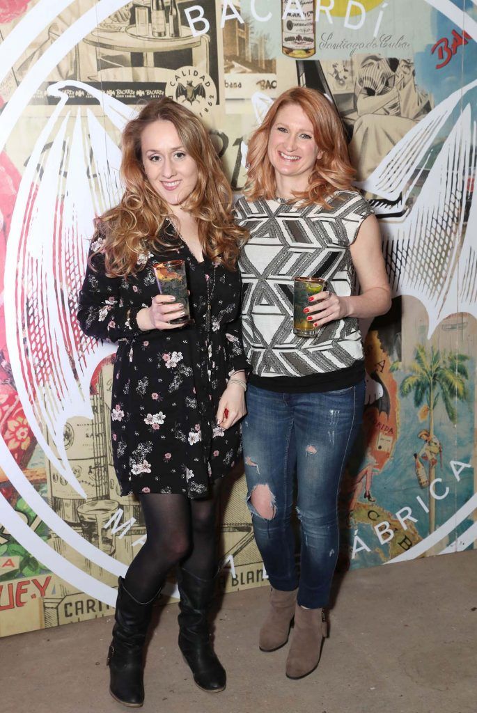 Roisin Sullivan and Orlagh Donnelly at the launch of BACARDI Cuatro and Ocho, which took place at an exclusive speakeasy event off Camden Street (9th April 2018). Pic: Marc O'Sullivan
