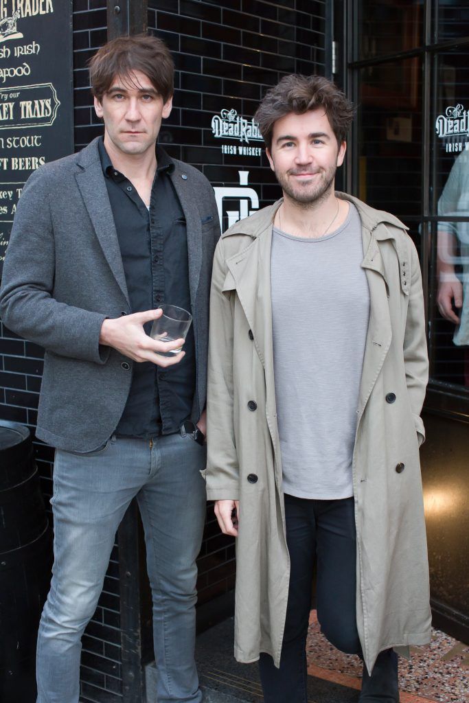 Dave McPhillips & Graham Knox of The Coronas at the launch of The Dead Rabbit Irish Whiskey, a new, super-premium, five-year-old Irish whiskey, in The Rag Trader, Dublin. Photo: Anthony Woods