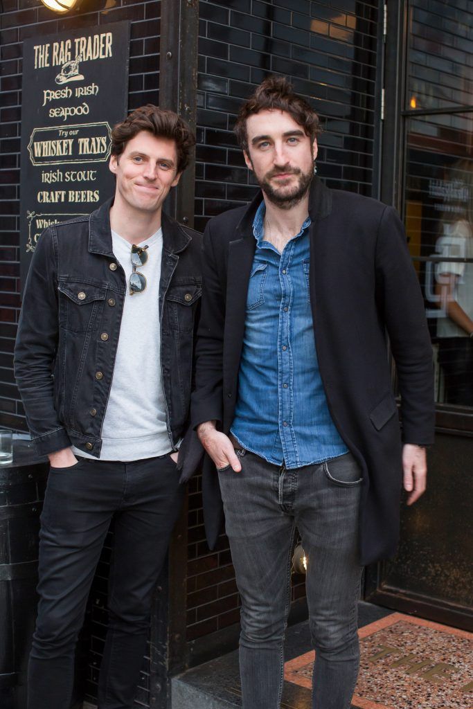 Conor O’Reagan & Danny O’Reilly of The Coronas at the launch of The Dead Rabbit Irish Whiskey, a new, super-premium, five-year-old Irish whiskey, in The Rag Trader, Dublin. Photo: Anthony Woods