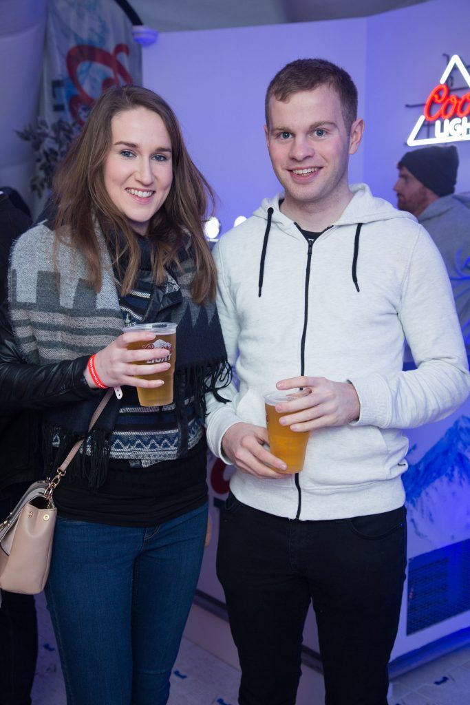 Ann Canavan & Eoghan O’Neill pictured at the Dublin launch of the Coors Light Challenge Rooms, Pembroke Square, Dundrum Town Centre. Photo: Anthony Woods