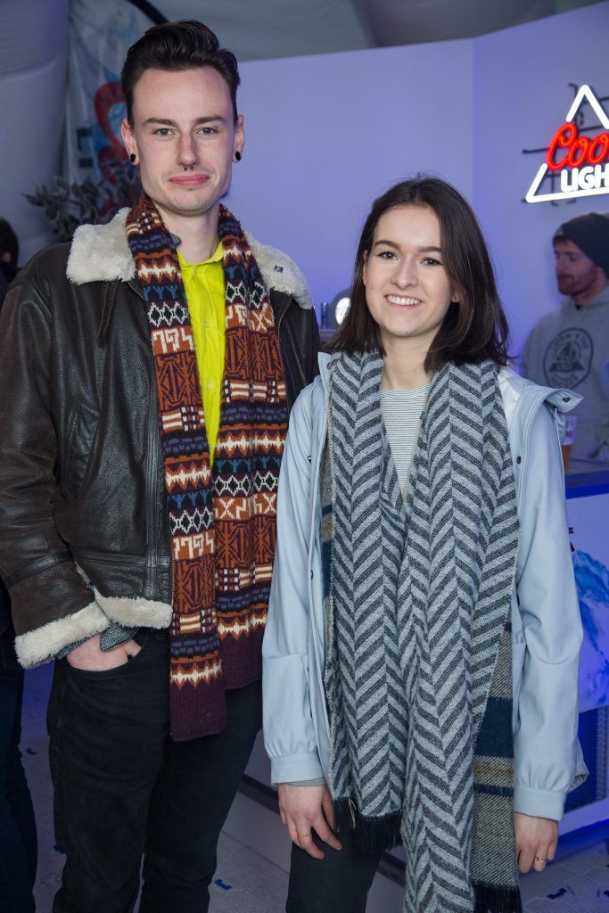 Azzy O’Connor & Rebecca Stephenson pictured at the Dublin launch of the Coors Light Challenge Rooms, Pembroke Square, Dundrum Town Centre. Photo: Anthony Woods