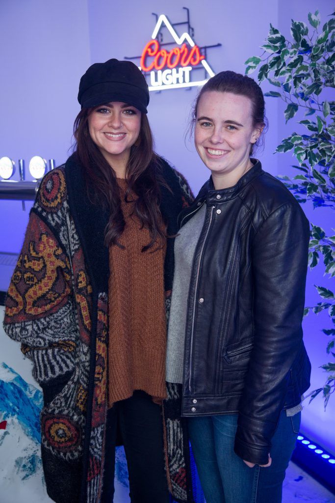 Ailbhe Coffey & Mollie Cahillane pictured at the Dublin launch of the Coors Light Challenge Rooms, Pembroke Square, Dundrum Town Centre. Photo: Anthony Woods