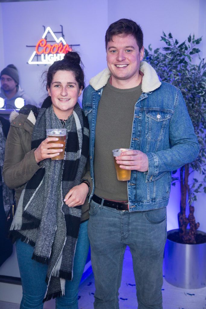 Muireann O’Neill & Shane Hennessy pictured at the Dublin launch of the Coors Light Challenge Rooms, Pembroke Square, Dundrum Town Centre. Photo: Anthony Woods