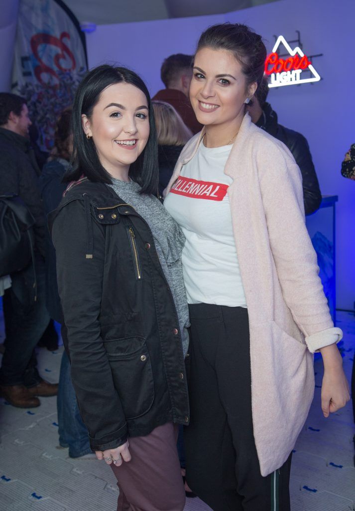 Bronagh Gately & Shannon Meagher pictured at the Dublin launch of the Coors Light Challenge Rooms, Pembroke Square, Dundrum Town Centre. Photo: Anthony Woods