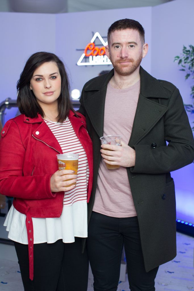 Ciara Merriman & Jordi Toner pictured at the Dublin launch of the Coors Light Challenge Rooms, Pembroke Square, Dundrum Town Centre. Photo: Anthony Woods