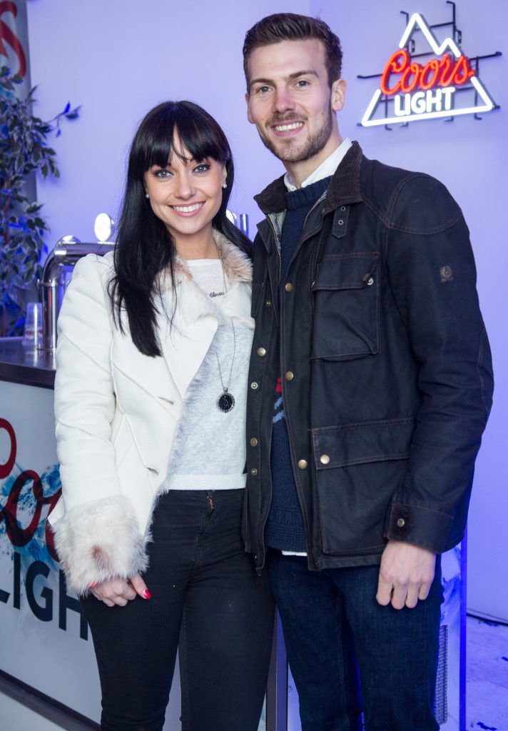 Olivia Hogan & Oliver Gates pictured at the Dublin launch of the Coors Light Challenge Rooms, Pembroke Square, Dundrum Town Centre. Photo: Anthony Woods