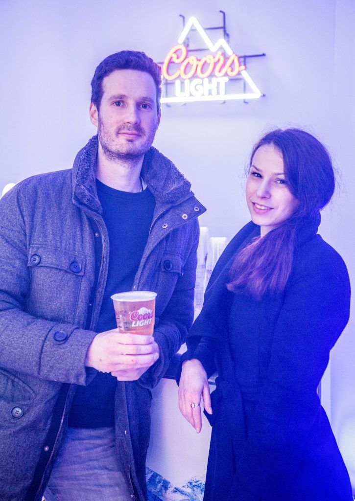 Tihomir Uzelac & Hanah Markovic pictured at the Dublin launch of the Coors Light Challenge Rooms, Pembroke Square, Dundrum Town Centre. Photo: Anthony Woods