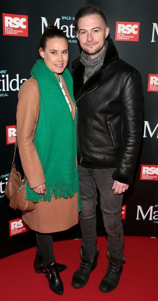 Aoife McClafferty and Feargal Darcy at the opening night of the musical Matilda at The Bord Gais Energy Theatre, Dublin. Photo: Brian McEvoy