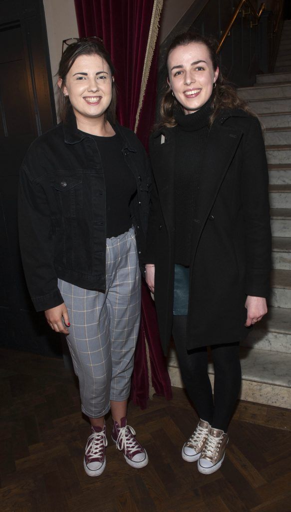 Fionna Deegan and Niamh McGrath pictured at the Irish premiere of The Guernsey Literary and Potato Peel Pie Society in The Stella Theatre. Photo: Patrick O'Leary
