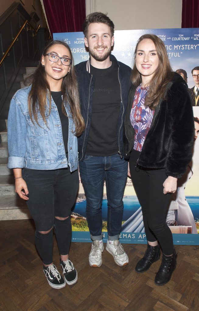 Laoise Beirne, Jack Kearney and Aine Gallagher pictured at the Irish premiere of The Guernsey Literary and Potato Peel Pie Society in The Stella Theatre. Photo: Patrick O'Leary