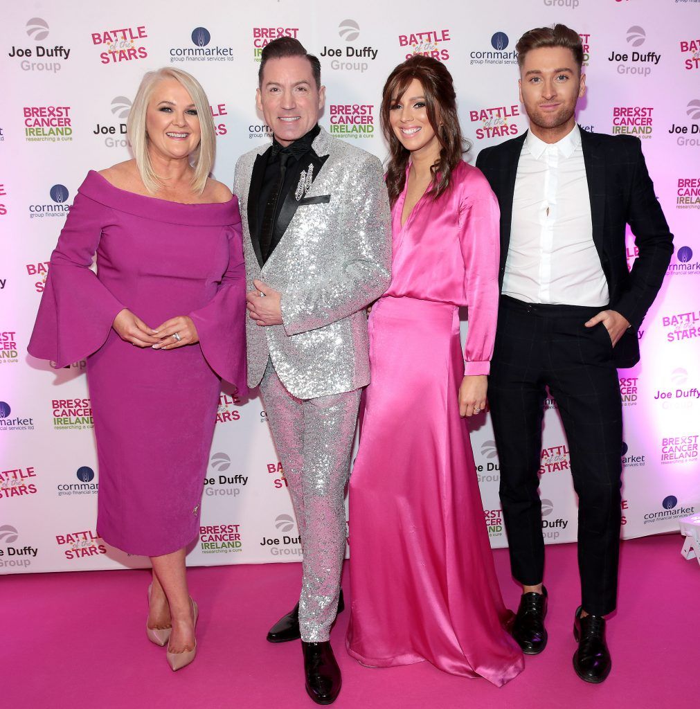 Aisling Hurley, Julian Benson, Georgie Crawford and Rob Kenny pictured at Breast Cancer Ireland's Battle of the Stars event proudly supported by Joe Duffy Group at The Clayton Hotel on Burlington Road, Dublin. Photo: Brian McEvoy