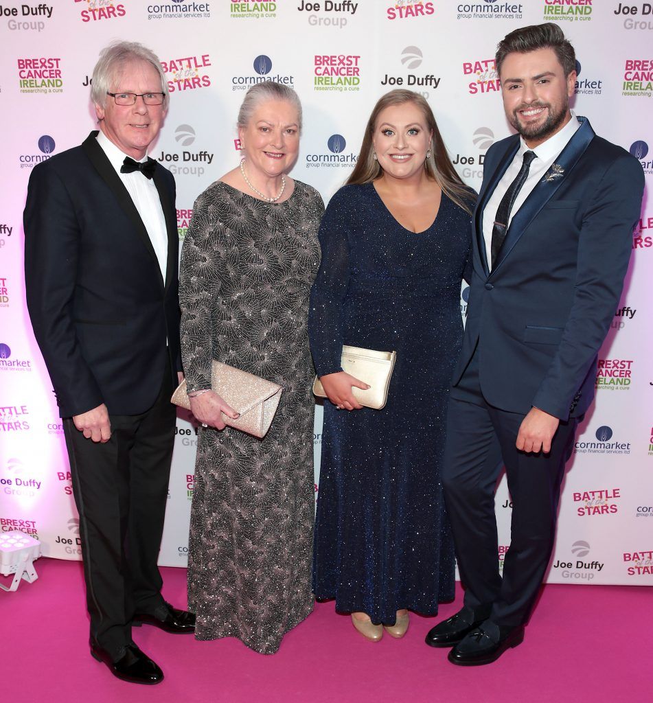 Jim Butler, Veronica Butler, Vanessa Butler and James Patrice Butler pictured at Breast Cancer Ireland's Battle of the Stars event proudly supported by Joe Duffy Group at The Clayton Hotel on Burlington Road, Dublin. Photo: Brian McEvoy