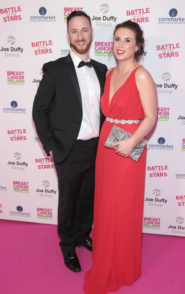 Mark Cahill and Ciara O Sullivan pictured at Breast Cancer Ireland's Battle of the Stars event proudly supported by Joe Duffy Group at The Clayton Hotel on Burlington Road, Dublin. Photo: Brian McEvoy