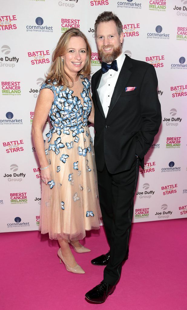 Joanne Mallon and Tom Salmon pictured at Breast Cancer Ireland's Battle of the Stars event proudly supported by Joe Duffy Group at The Clayton Hotel on Burlington Road, Dublin. Photo: Brian McEvoy