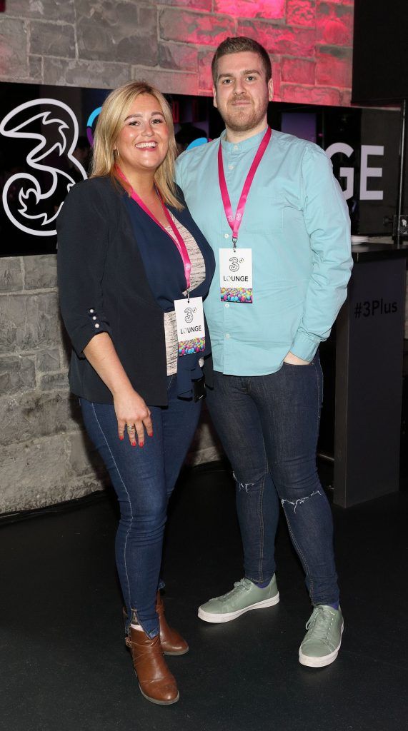 Sian Redmind and Ronan McNulty at the launch of the 3Plus Lounge at 3Arena to mark Three's 10 year sponsorship renewal of Ireland's leading entertainment venue. Picture by Brian McEvoy Photography