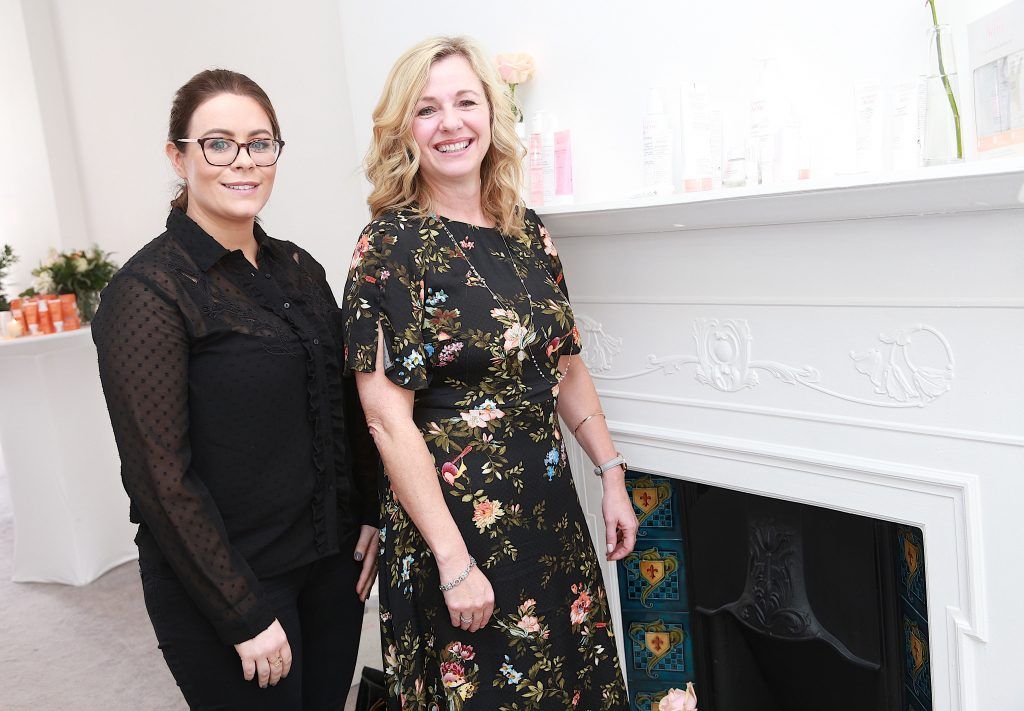Jennifer Rock AKA The Skin Nerd and Denise Cantwell pictured at the Eau Thermale Avène Skin Speed Dating event which celebrated a selection of new launches. Photo: Karen Morgan/Lensmen